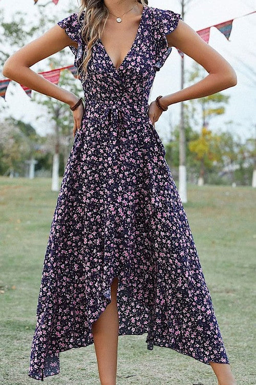 Floral wrap dress