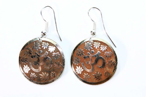 Lotus Petals And Om Yoga Earrings