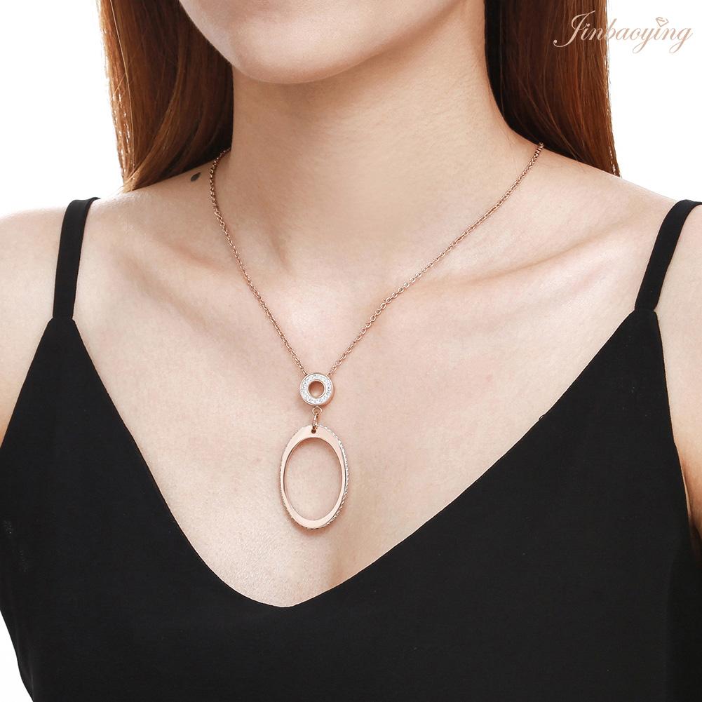 Open Oval CZ Necklace