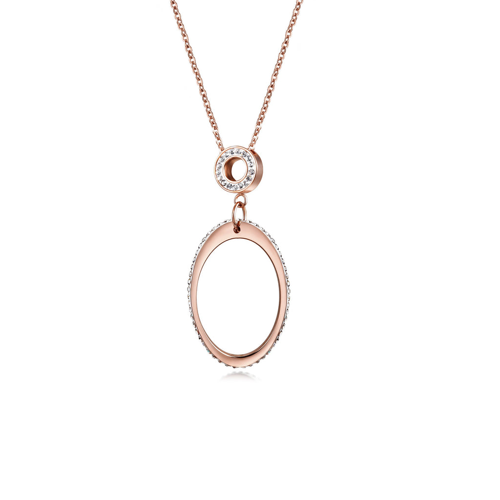 Open Oval CZ Necklace