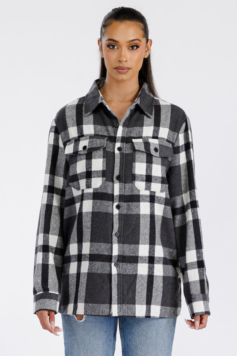 Boyfriend Oversized Soft Flannel Shacket FL505