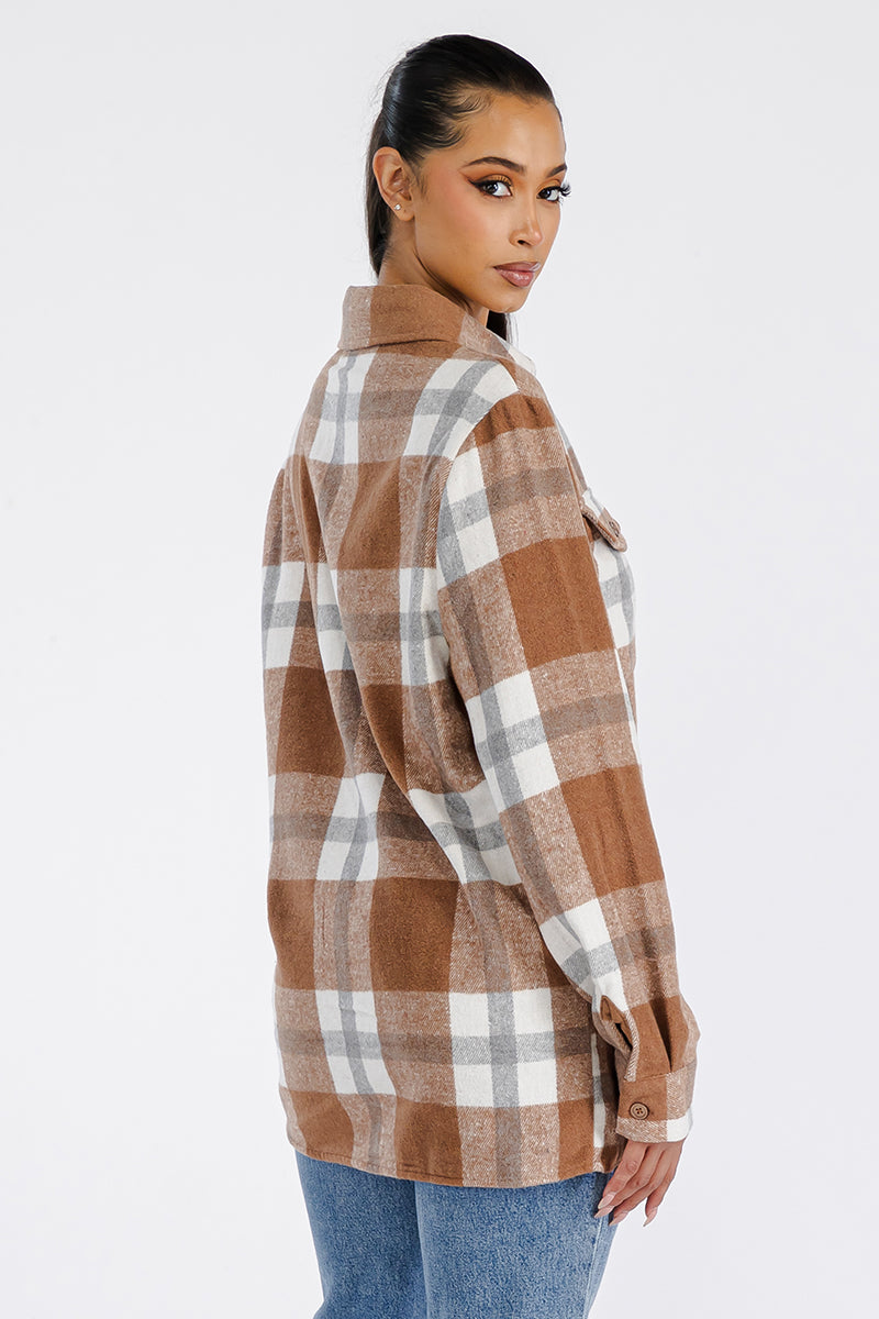 Boyfriend Oversized Soft Flannel Shacket FL505