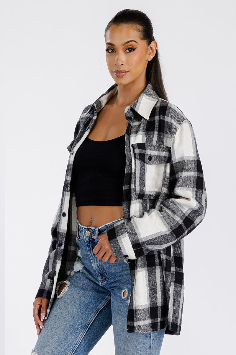 Boyfriend Oversized Soft Flannel Shacket FL506
