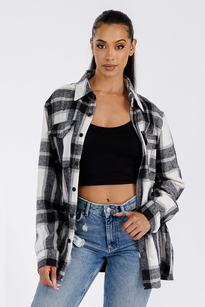 Boyfriend Oversized Soft Flannel Shacket FL506