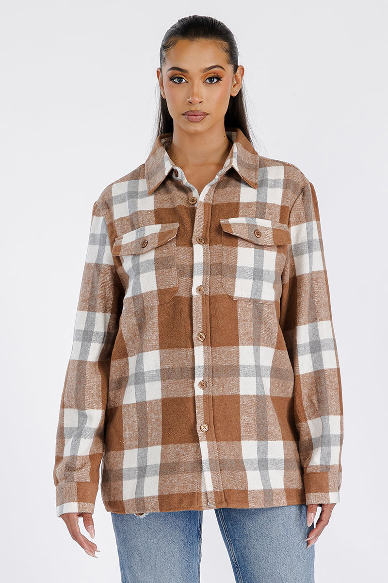 Boyfriend Oversized Soft Flannel Shacket FL505
